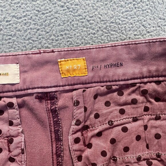 ANTHROPOLOGIE Pilcro and the Letterpress womens Pink Hyphen Chino Pants Sz 27 - Picture 11 of 13